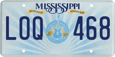 MS license plate LOQ468