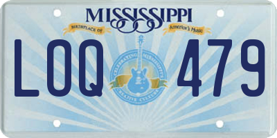 MS license plate LOQ479