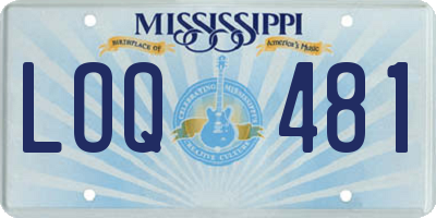 MS license plate LOQ481