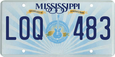 MS license plate LOQ483