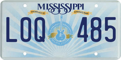 MS license plate LOQ485
