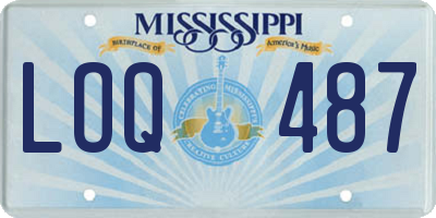 MS license plate LOQ487