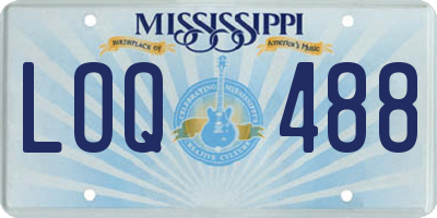 MS license plate LOQ488
