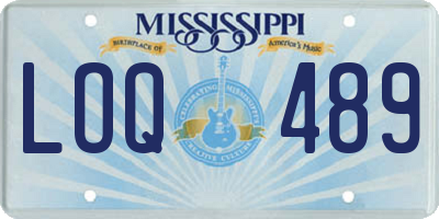 MS license plate LOQ489