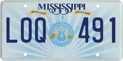 MS license plate LOQ491