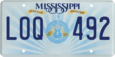 MS license plate LOQ492