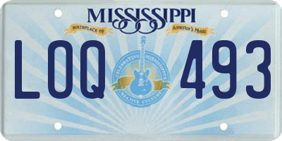 MS license plate LOQ493
