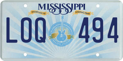 MS license plate LOQ494