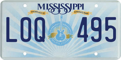 MS license plate LOQ495