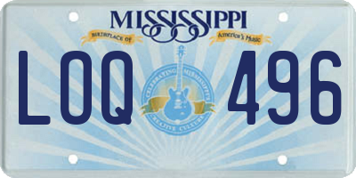 MS license plate LOQ496