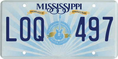 MS license plate LOQ497