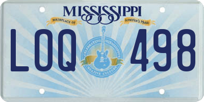 MS license plate LOQ498