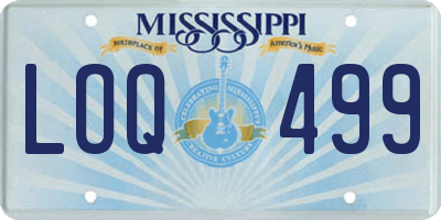 MS license plate LOQ499