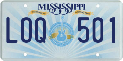 MS license plate LOQ501