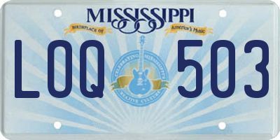 MS license plate LOQ503
