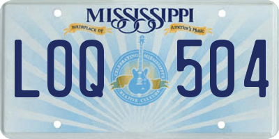 MS license plate LOQ504