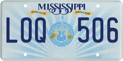MS license plate LOQ506