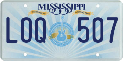 MS license plate LOQ507