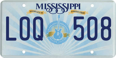 MS license plate LOQ508