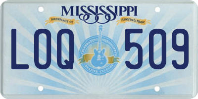 MS license plate LOQ509