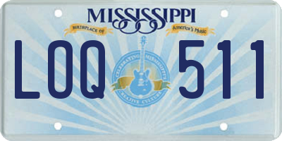 MS license plate LOQ511