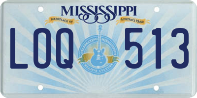 MS license plate LOQ513