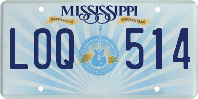MS license plate LOQ514