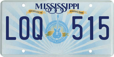 MS license plate LOQ515