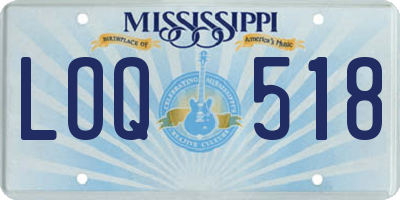 MS license plate LOQ518