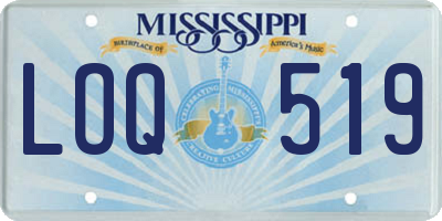 MS license plate LOQ519