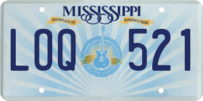 MS license plate LOQ521