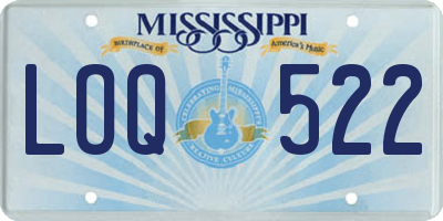 MS license plate LOQ522