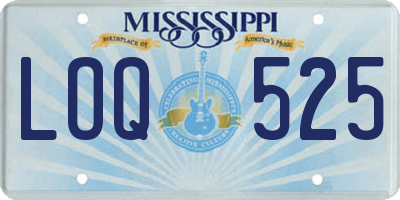 MS license plate LOQ525