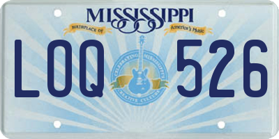 MS license plate LOQ526