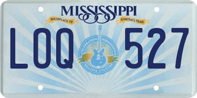 MS license plate LOQ527