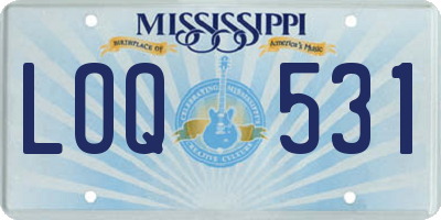 MS license plate LOQ531