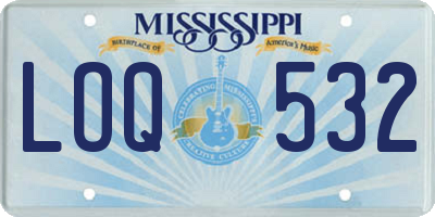 MS license plate LOQ532