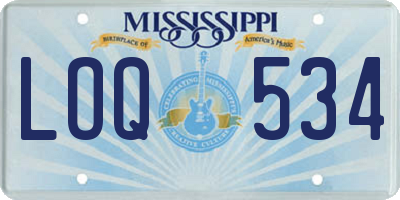 MS license plate LOQ534