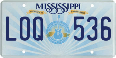 MS license plate LOQ536