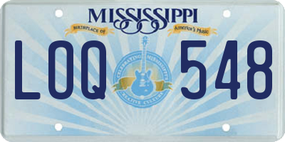 MS license plate LOQ548