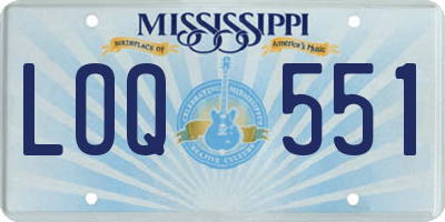 MS license plate LOQ551