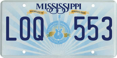 MS license plate LOQ553