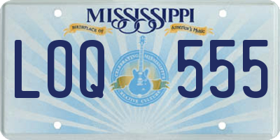 MS license plate LOQ555