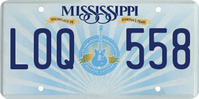 MS license plate LOQ558
