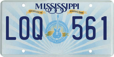 MS license plate LOQ561