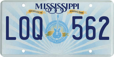 MS license plate LOQ562