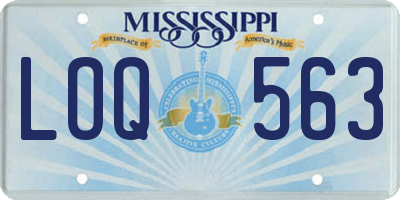 MS license plate LOQ563