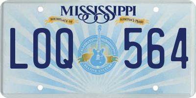 MS license plate LOQ564
