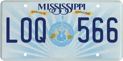 MS license plate LOQ566