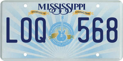 MS license plate LOQ568
